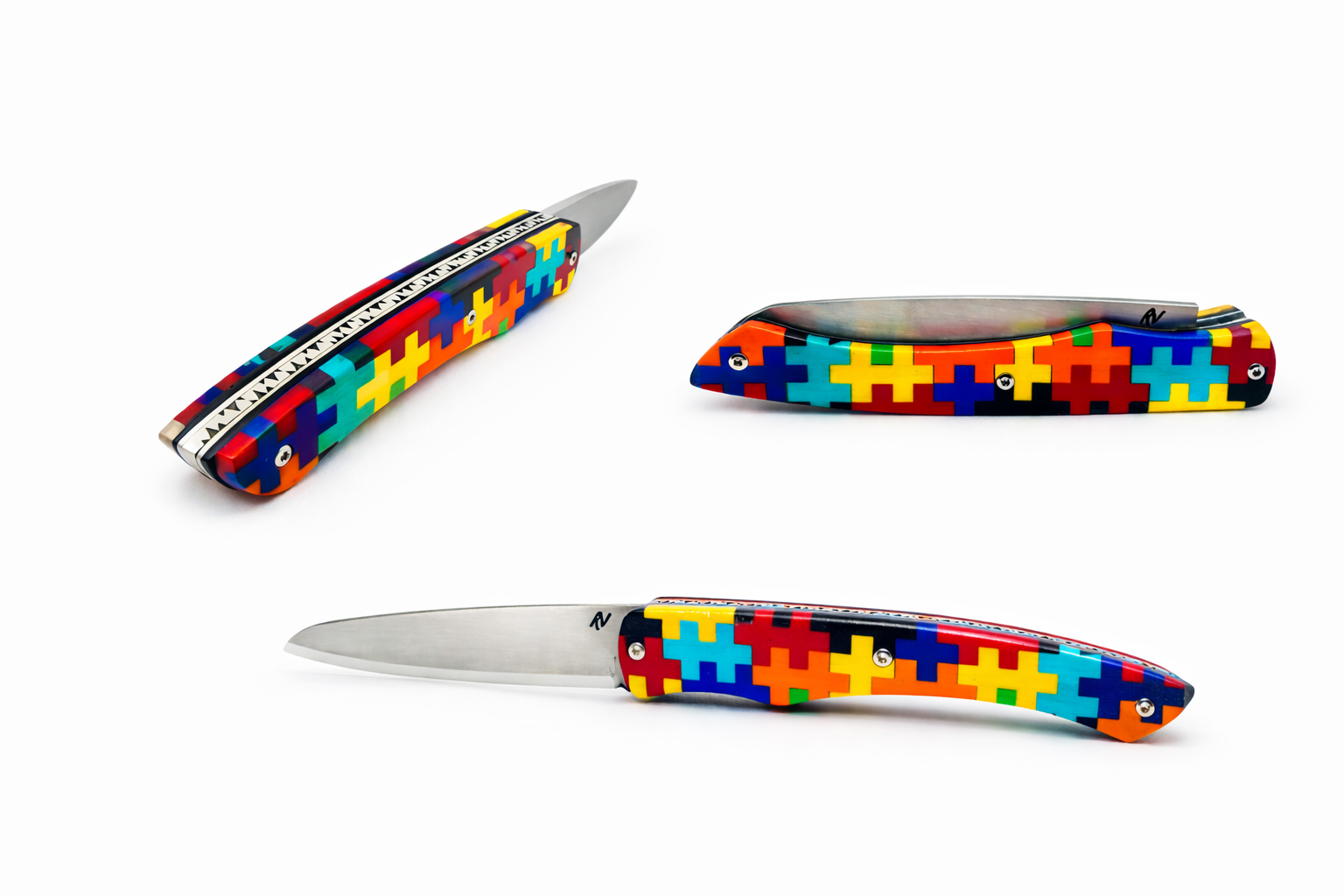 Couteau cran forcé. Le Nawenn Arlequin